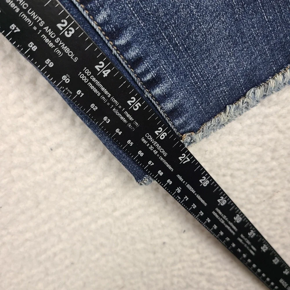 Maurices Jeans Womens‎ 5/6 Blue Straight Fray Dark Wash Denim
